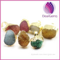 Hot sale Fashion druzy agate quartz gemstone ring